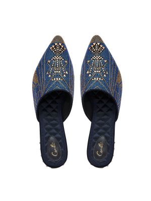 Aztec Crystal Slipper Luxe Navy