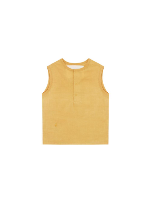 Natural Meyna Laxiflora Plant Dye, Organic Cotton Woven Sleeveless Top