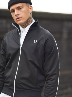 Fred Perry Side Taped Track Jacket In Black