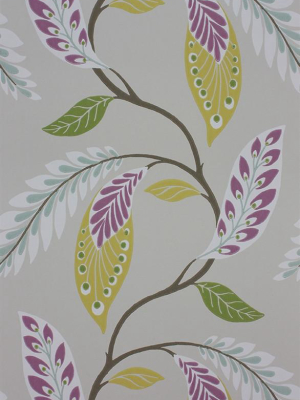 Fontibre Wallpaper In Amethyst And Green By Nina Campbell For Osborne & Little