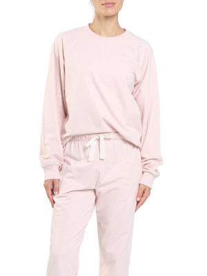 Comfy Dreamer Organic Sweatshirt In Shell Pink