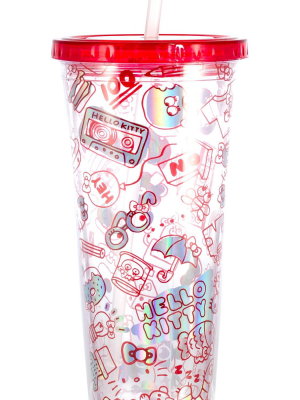 Seven20 Hello Kitty Doodles 22oz Carnival Cup With Straw & Lid