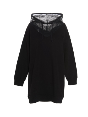 Redvalentino Point D'esprit Tulle-detailed Hoodie