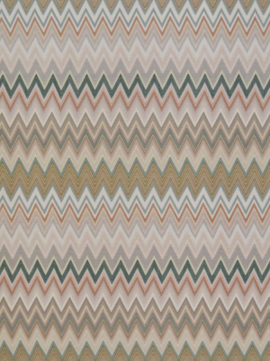 Zig Zag Multicolore Wallpaper In Blush, Jade, And Grey By Missoni Home For York Wallcoverings