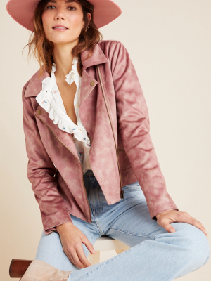 Lucie Sueded Tie-dye Moto Jacket