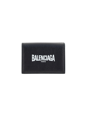 Balenciaga Logo Print Tri-fold Wallet