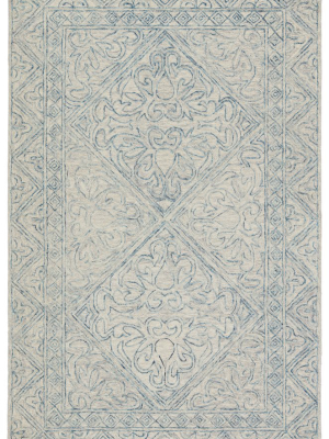 Carmen Handmade Trellis Blue & Light Gray Rug