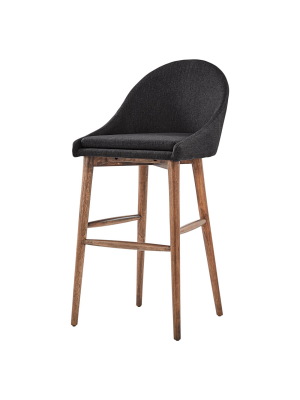 Set Of 2 Conrad Walnut Modern 29" Barstool Charcoal - Inspire Q