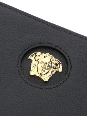 Versace Logo Detailed Zipped Wallet