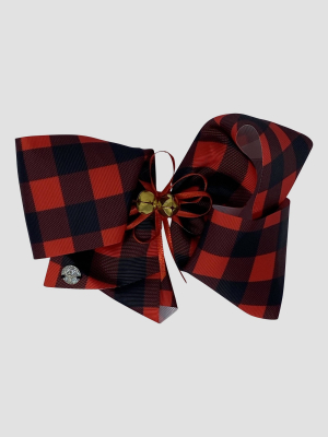 Girls' Jojo Siwa Plaid Bow With Bells Hair Clip