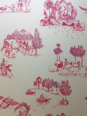 Zanskar Wallpaper In Pink And Gold By Matthew Williamson For Osborne & Little