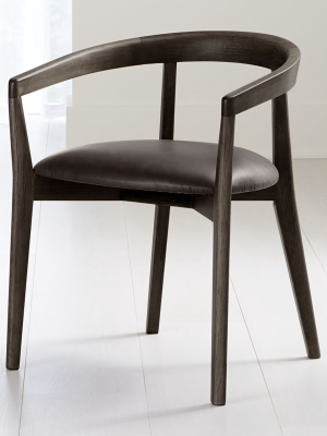 Cullen Dark Stain Granite Round Back Dining Chair