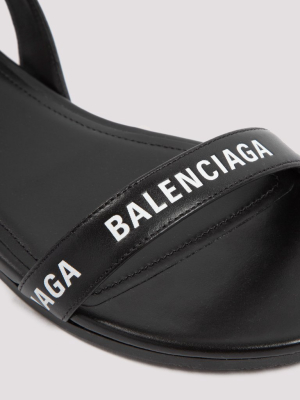 Balenciaga Allover Logo Ankle Strap Sandals