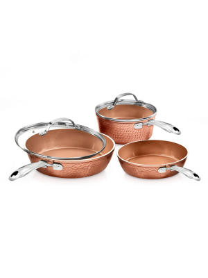 As Seen On Tv Gotham Steel Hammered Copper 5pc Cookware Set