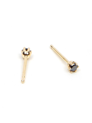 Tiny Black Diamond Stud Earring