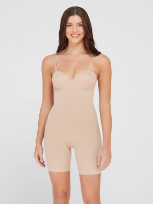 Assets By Spanx Women's Strapless Cupped Midthigh Bodysuit