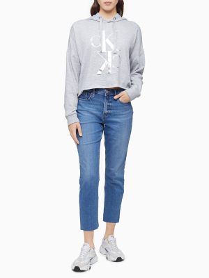 Straight Fit High Rise Cropped Jeans