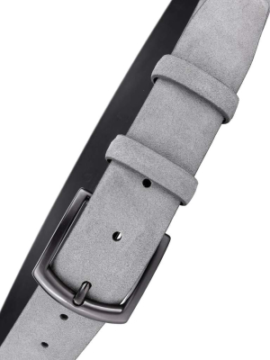 Gray Umberto Suede Leather Belt