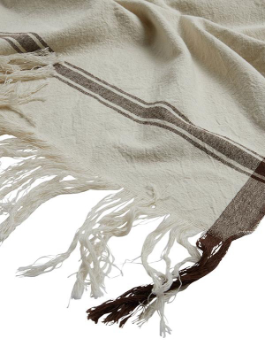 Oversized Striped Cotton Desert Scarf