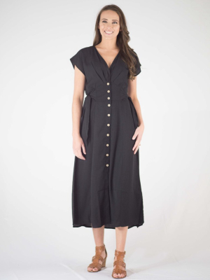 Sandra Side Tie Midi Dress