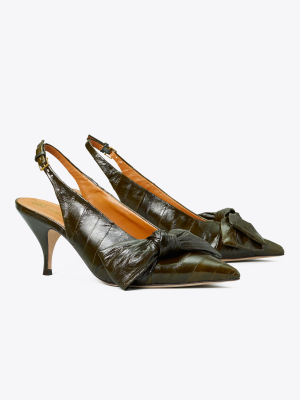 Eel Slingback Bow Pump