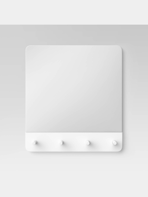 11" X 10" Wall Mirror With Pegs - Room Essentials™