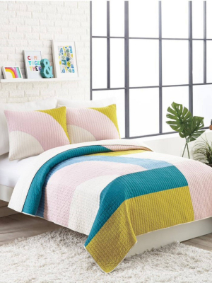 Modshapes Quilt Set Pink - Ampersand Design Studio For Makers Collective