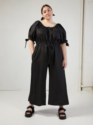 Black Linen Ramona Jumpsuit