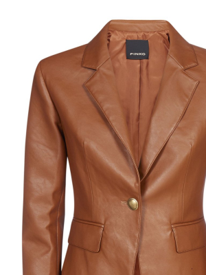 Pinko Single Breasted Faux-leather Jacket