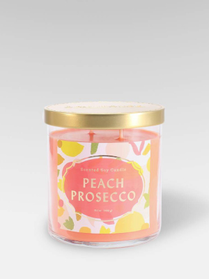 15.1oz Lidded Glass Jar 2-wick Candle Peach Prosecco - Opalhouse™