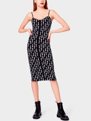 Betseys Vintage Inspired Slip Dress Black Multi