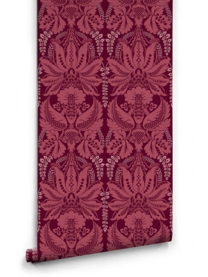 Windsor Wallpaper In Crimson From The Kingdom Home Collection By Milton & King