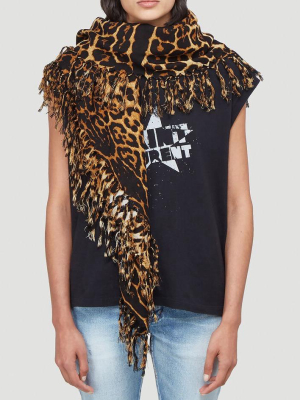 Saint Laurent Leopard Print Shawl