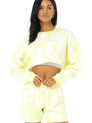 Tie-dye Extreme Crop Crew Neck - Buttercup/white Tie-dye