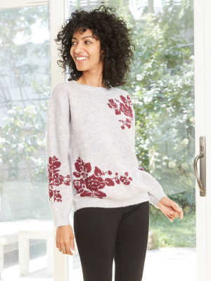 Women's Scoop Neck Pullover Sweater - Knox Rose™ Gray