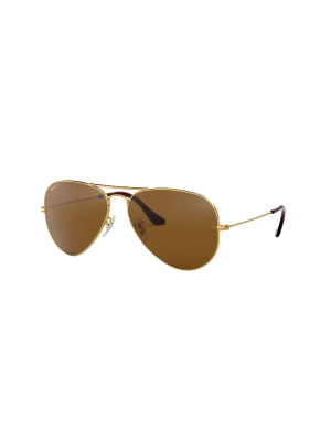 Ray-ban Rb3025 001/57 Unisex Pilot Lifestyle Sunglasses Gold