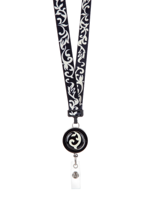 Id Avenue Ribbon Lanyard Black & Ivory