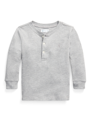 Waffle-knit Henley