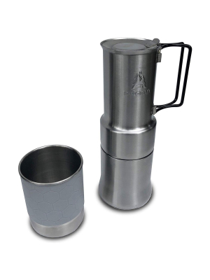 Ncamp Portable Stainless Steel Outdoor Camping Espresso Style Café Brewer Coffee Maker For Hiking And Backpacking