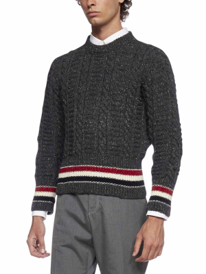 Thom Browne Rwb Striped Knitted Jumper