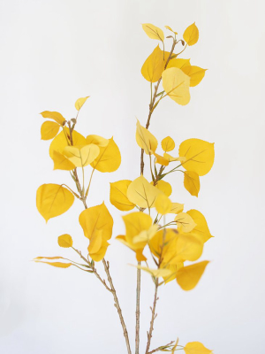 Artificial Aspen Leaf In Yellow Gold - 40"