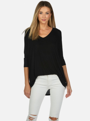 Dylan Core V-neck Draped Tee