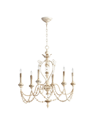 Florine Six Light Chandelier In Persian White