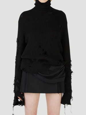 Balenciaga Destroyed Turtleneck Sweater