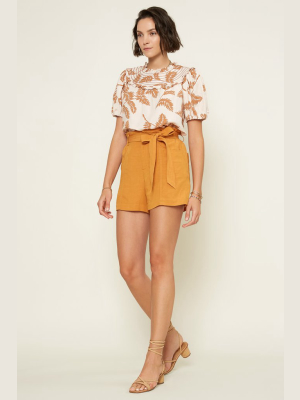 High Rise Paperbag Shorts