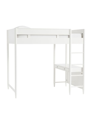 Mid-century Loft Bed - White