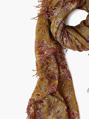 Lizard Paisley Cashmere And Silk Blend Scarf