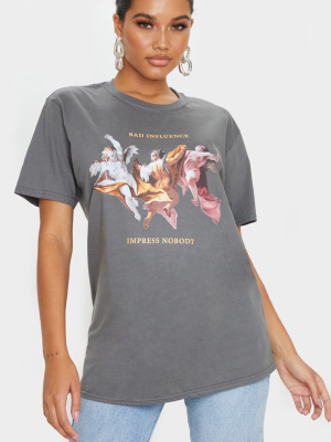 Grey Bad Influence Cherub T Shirt