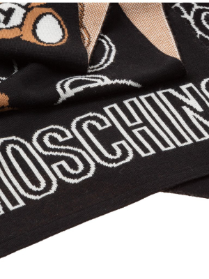 Moschino Allover Teddy Panelled Scarf