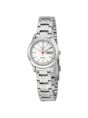 Seiko 5 Automatic Silver Dial Stainless Steel Ladies Watch Symd87